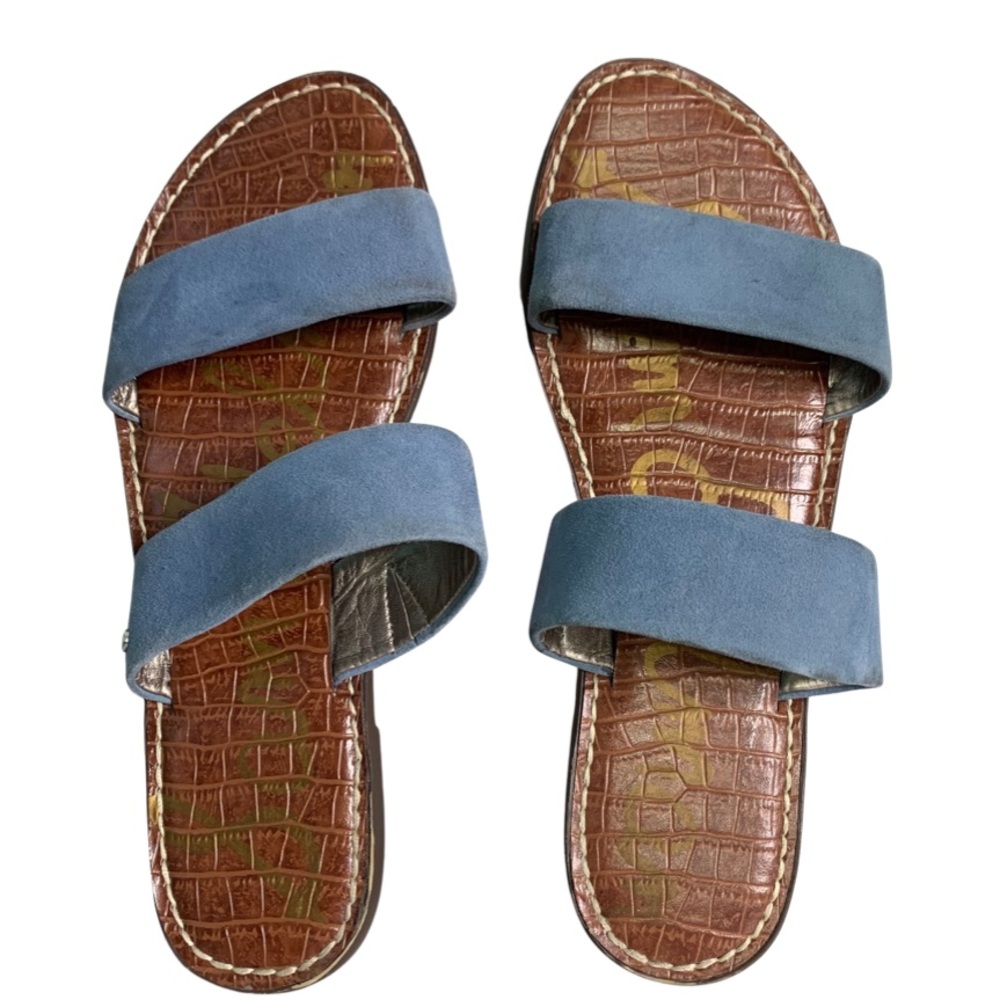 Sam Edelman Gala Blue Suede Women’s Slip On Sandals Open Toe Sandals Size 8.5 - Picture 10 of 10